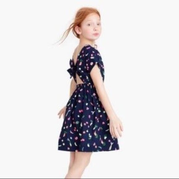 J. Crew Kids Vegetable Open Back Cotton Summer Dress. Girls size 14. EUC - Picture 1 of 3